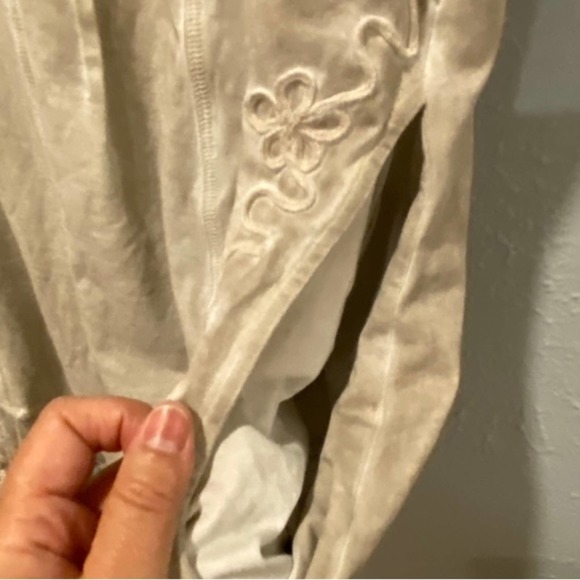 Boho Lace Gretty Zueger Vneck Tunic Top W/ Pockets Taupe SZ M Soft & Comfy - Picture 3 of 6